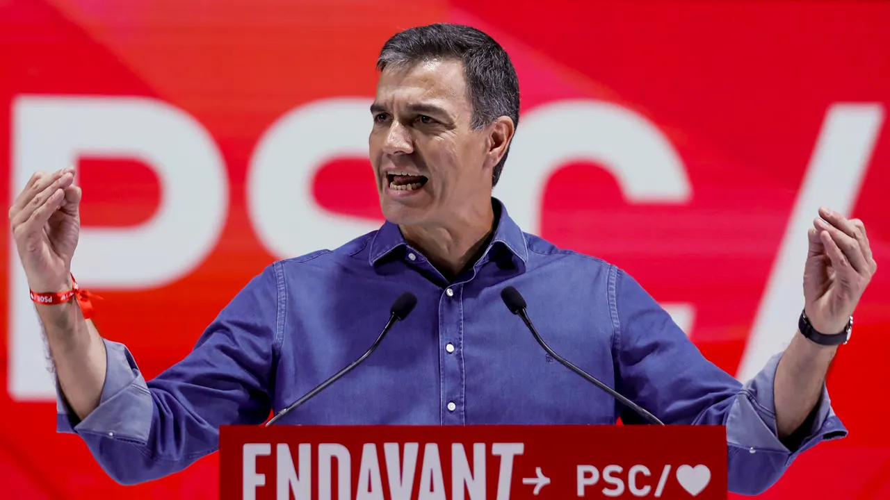 El presidente del Gobierno Pedro Sanchez este domingo en Barcelona.
