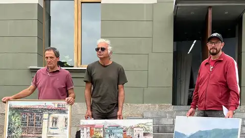 Los tres artistas premiados Los tres artistas premiados