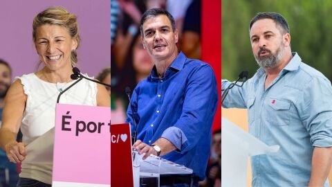 Yolanda D&iacute;az, Pedro S&aacute;nchez y Santiago Abascal