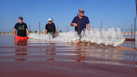 El arte del cuaje salinero de Torrevieja finaliza este 2023 con la escuela municipal y el Ies Mediterráneo Arte en Sal