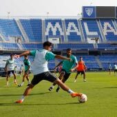 Primer entrenamiento del Málaga CF en La Rosaleda