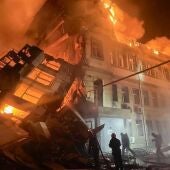 Edificio destruido por el ataque ruso