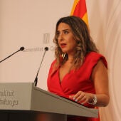 Patrícia Plaja, a la roda de premsa del Govern