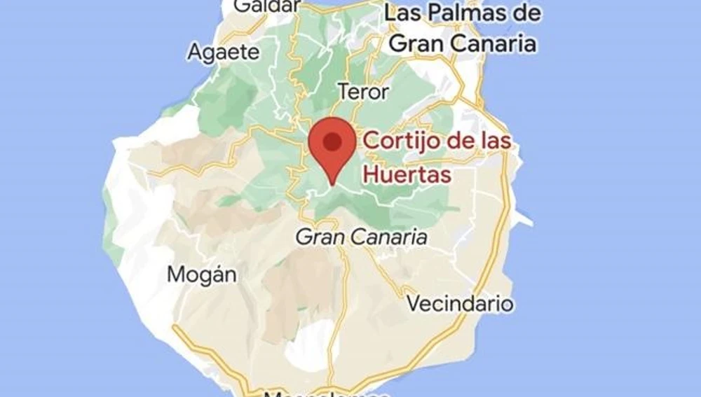 Localización del incendio forestal de Gran Canaria