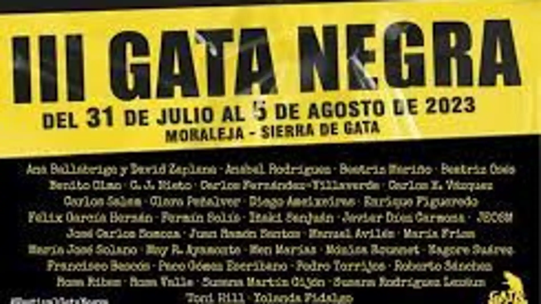El III Festival de Literatura 'Gata Negra' llegará del 31 de julio al 5 de agosto a Moraleja y Sierra de Gata