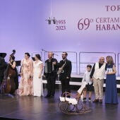 Instante de la segunda velada del certamen, tras la puesta en escena de 'El regalo: el cuento de la Habanera'