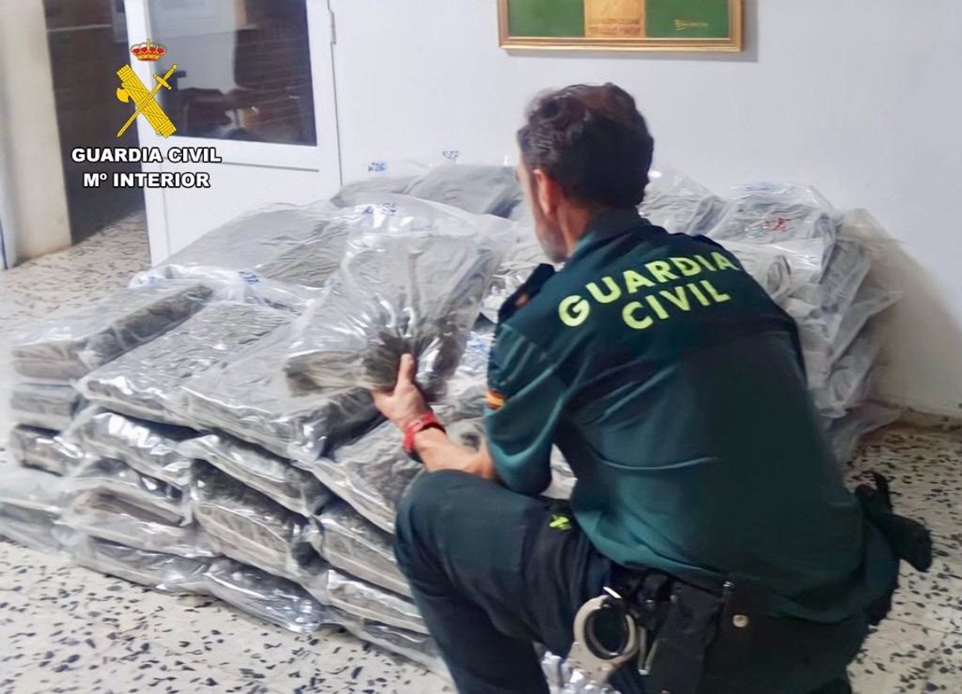 La Guardia Civil localiza 94 kilos de cogollos de marihuana en un coche que sufrió un accidente en la A-5 cerca de Trujillo La Guardia Civil localiza 94 kilos de cogollos de marihuana en un coche que sufrió un accidente en la A-5 cerca de Trujillo