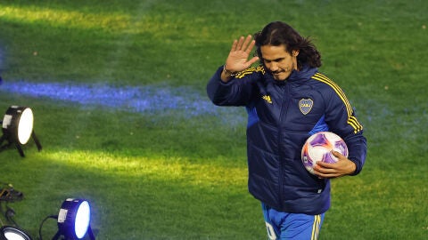 Cavani presentado con Boca Juniors