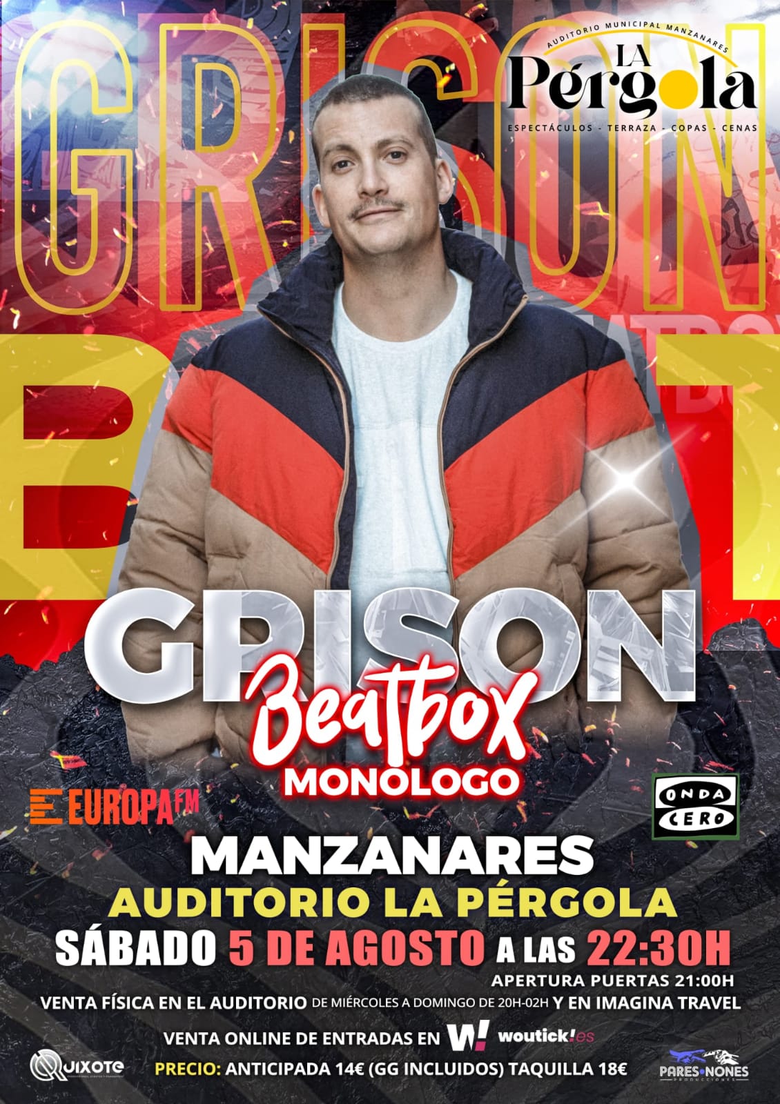 Grison estará el sábado 5 de agosto en la Pérgola Grison estará el sábado 5 de agosto en la Pérgola