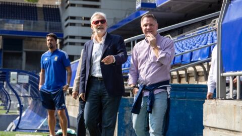 Jes&uacute;s Mart&iacute;nez, en el estadio Carlos Tartiere