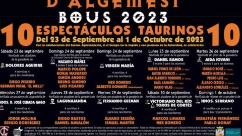 Algemes&iacute; Cartel Toros 2023