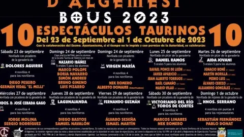 Algemesí Cartel Toros 2023 Algemesí Cartel Toros 2023