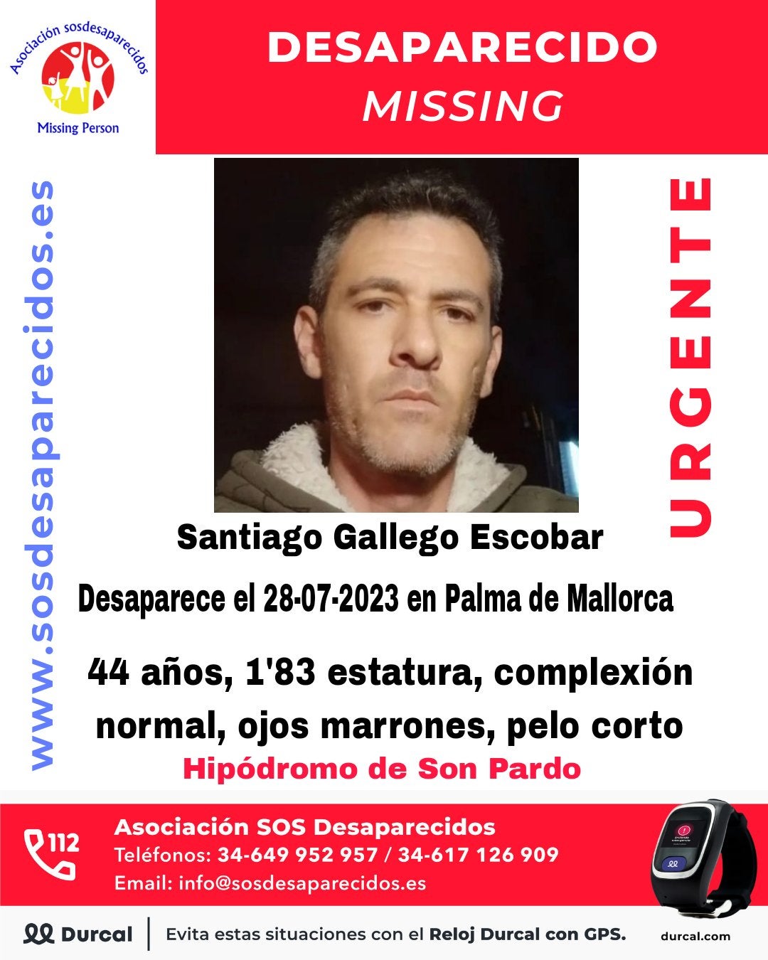 Se busca a un hombre de 44 años desaparecido en Palma Se busca a un hombre de 44 años desaparecido en Palma