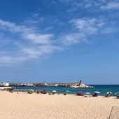 Playa Centro Villajoyosa día soleado Playa Centro Villajoyosa día soleado