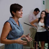 La portavoz del Gobierno, Isabel Rodríguez, en una intervención ante la prensa