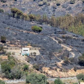 Los bomberos remojan el incendio de Portbou tras producirse pequeñas reanudaciones de madrugada Los bomberos remojan el incendio de Portbou tras producirse pequeñas reanudaciones de madrugada