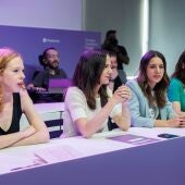Lilyth Verstrynge, Ione Belarra o Irene Montero, en un Consejo Ciudadano estatal de Podemos.