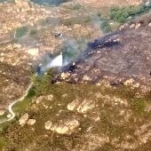 Activado el nivel 1 de peligrosidad en un incendio forestal declarado en Valencia de Alcántara