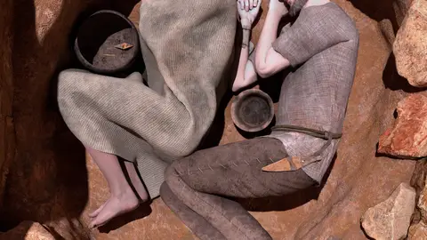 Recreación del enterramiento en 'Castillejo del Bonete' Recreación del enterramiento en 'Castillejo del Bonete'