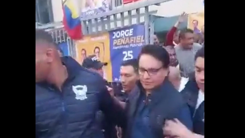 Captura de pantalla del momento previo al asesinato de Fernando Villavicencio