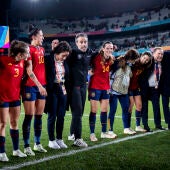 La celebración de la Selección femenina tras entrar en la final del Mundial