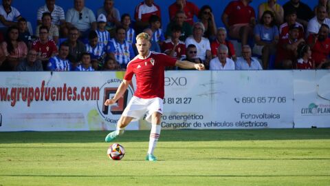 Sergio Santos, jugador del Real Murcia 23-24, durante la pretemporada