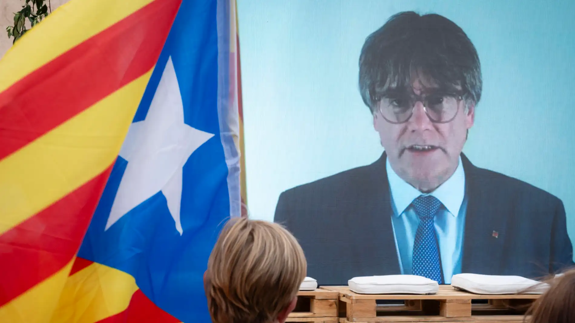 Carles Puigdemont, durante una intervención por "streaming" en la campaña electoral del 23J.