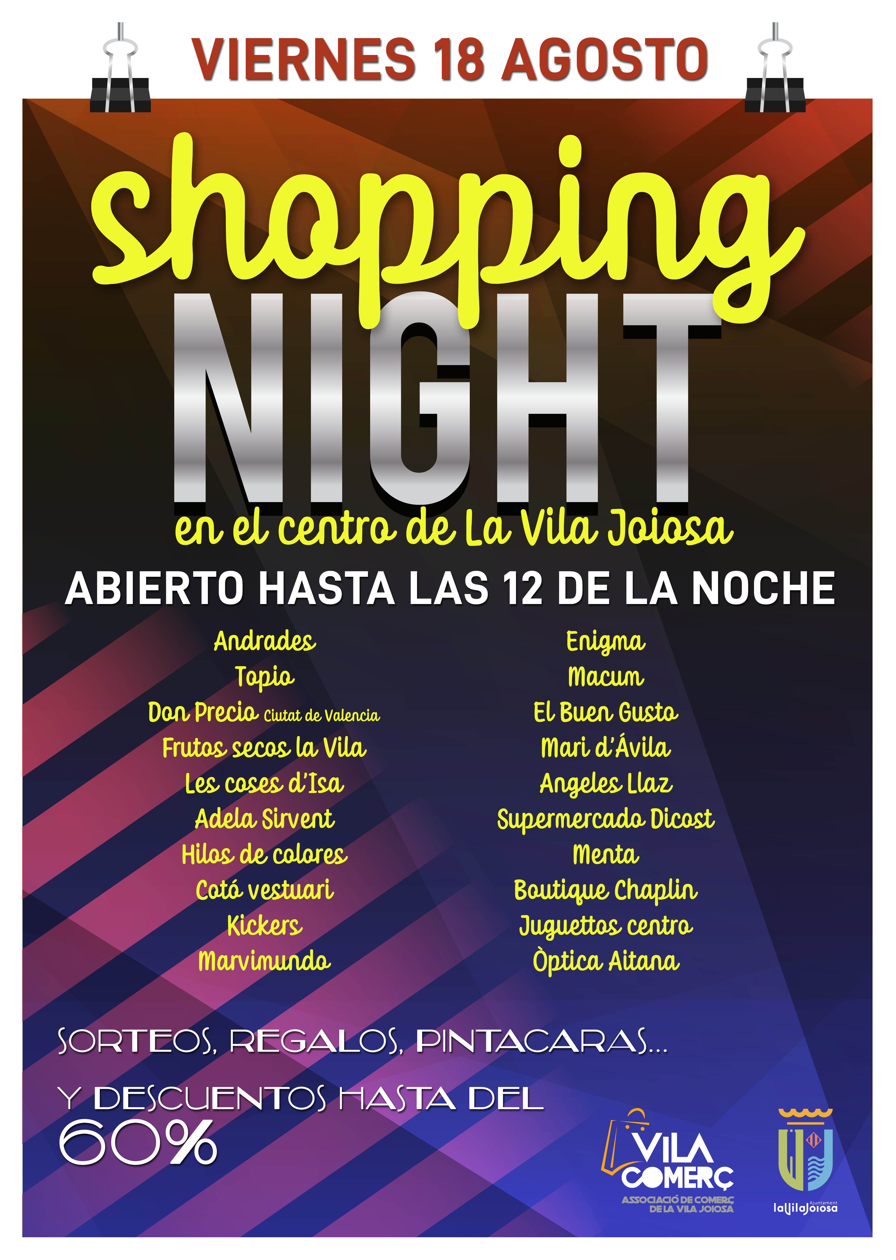Vuelve el Shopping Night a las calles de Villajoyosa con la participación de 20 establecimientos Vuelve el Shopping Night a las calles de Villajoyosa con la participación de 20 establecimientos