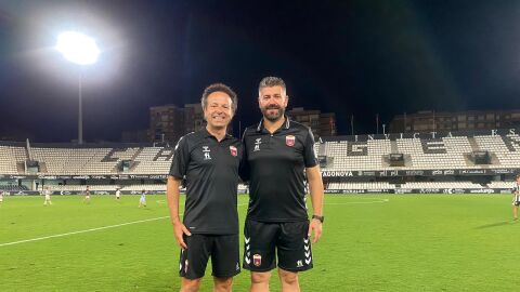 Alberto González Costea y Fernando Estévez, en el debut del Eldense en Segunda División