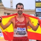 El atleta español, Álvaro Martín, tras convertirse en campeón del mundo de 20 kilómetros marcha