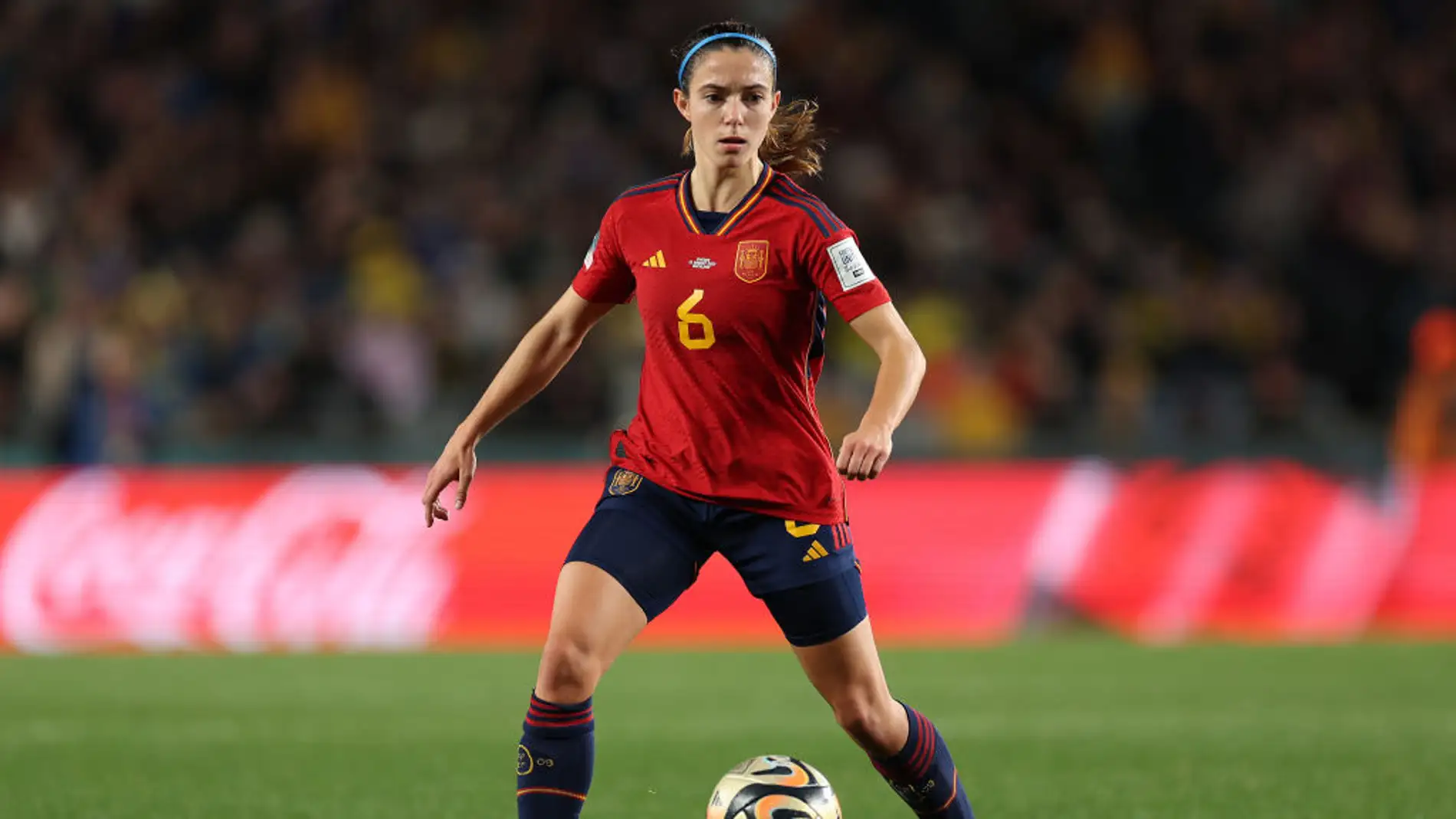 Aitana Bonmatí durante un partido con la selección española