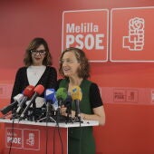 La candidata del PSOE a la Presidencia de Melilla, Gloria Rojas, ofrece declaraciones en la sede socialista, a 21 de mayo de 2023, en Melilla (España). 
