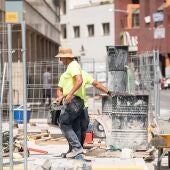 Obreros de la construcción en Badajoz 