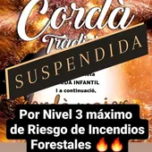 La 'Cordá' y la mascletà de hoy jueves, se suspende por riesgo alto de incendios La 'Cordá' y la mascletà de hoy jueves, se suspende por riesgo alto de incendios