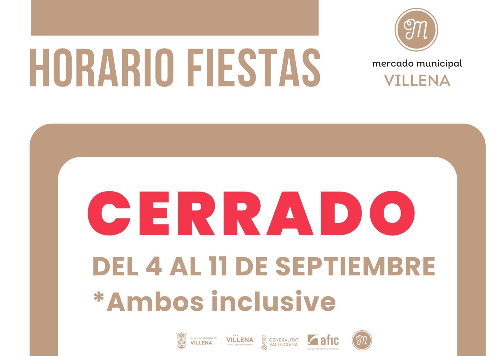 Villena cierra el comercio del 5 al 9 de septiembre por las Fiestas de Moros y Cristianos Villena cierra el comercio del 5 al 9 de septiembre por las Fiestas de Moros y Cristianos