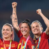 Alexia Putellas, Jenni Hermoso e Irene Paredes celebran su victoria en el Mundial