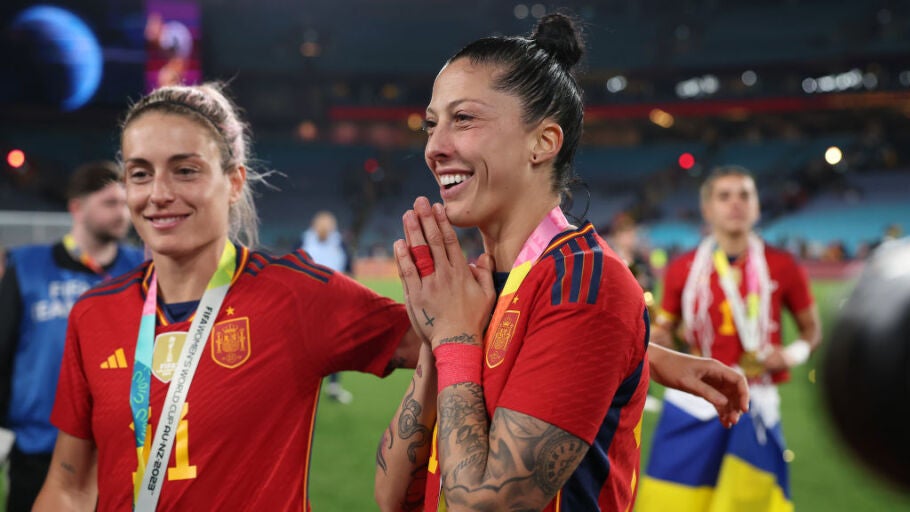 Jenni Hermoso durante la celebración del Mundial de fútbol femenino