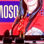 Imagen de Jenni Hermoso en la celebración del Mundial en Madrid