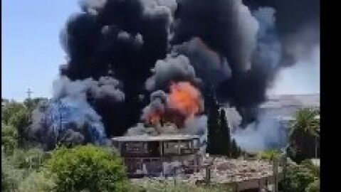 Vista del incendio de Chinales