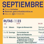 Orihuela presenta sus rutas turísticas en septiembre con protagonismo para la Virgen de Monserrate Orihuela presenta sus rutas turísticas en septiembre con protagonismo para la Virgen de Monserrate