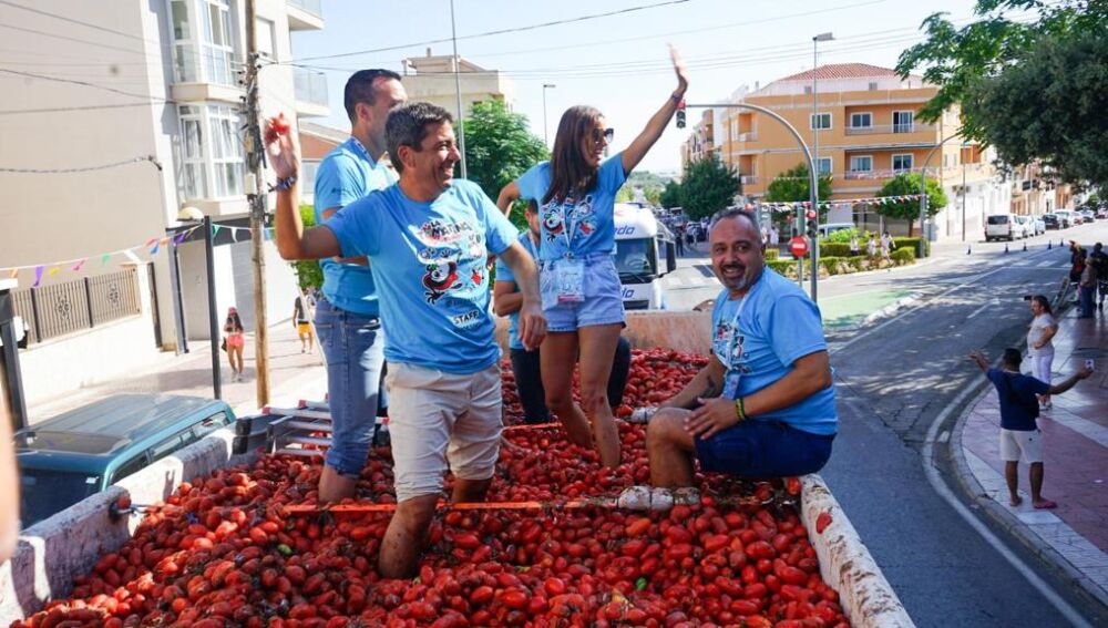 Carlos Mazón, en La Tomatina de Buñol