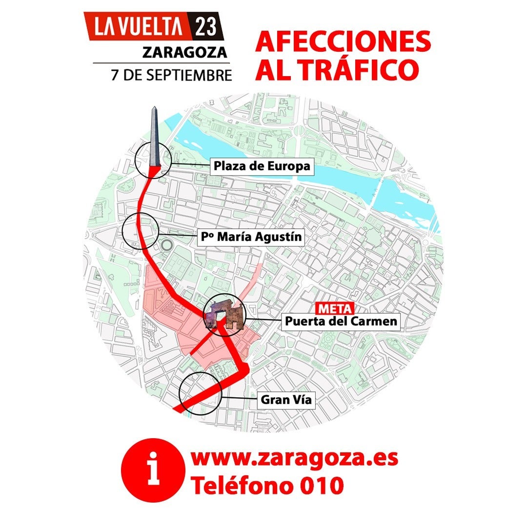La llegada de La Vuelta dejará sitiado el centro de Zaragoza La llegada de La Vuelta dejará sitiado el centro de Zaragoza