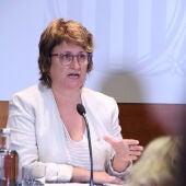 La consellera d'Educació, Anna Simó, durant la seva intervenció