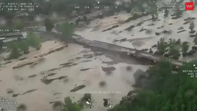 Las impresionantes im&aacute;genes del desbordamiento del r&iacute;o Alberche a su paso por Aldea del Fresno