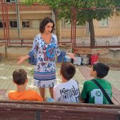 La alcaldesa de Teruel, Emma Buj, ha visitado esta mañana las obras del colegio de la Fuenfresca