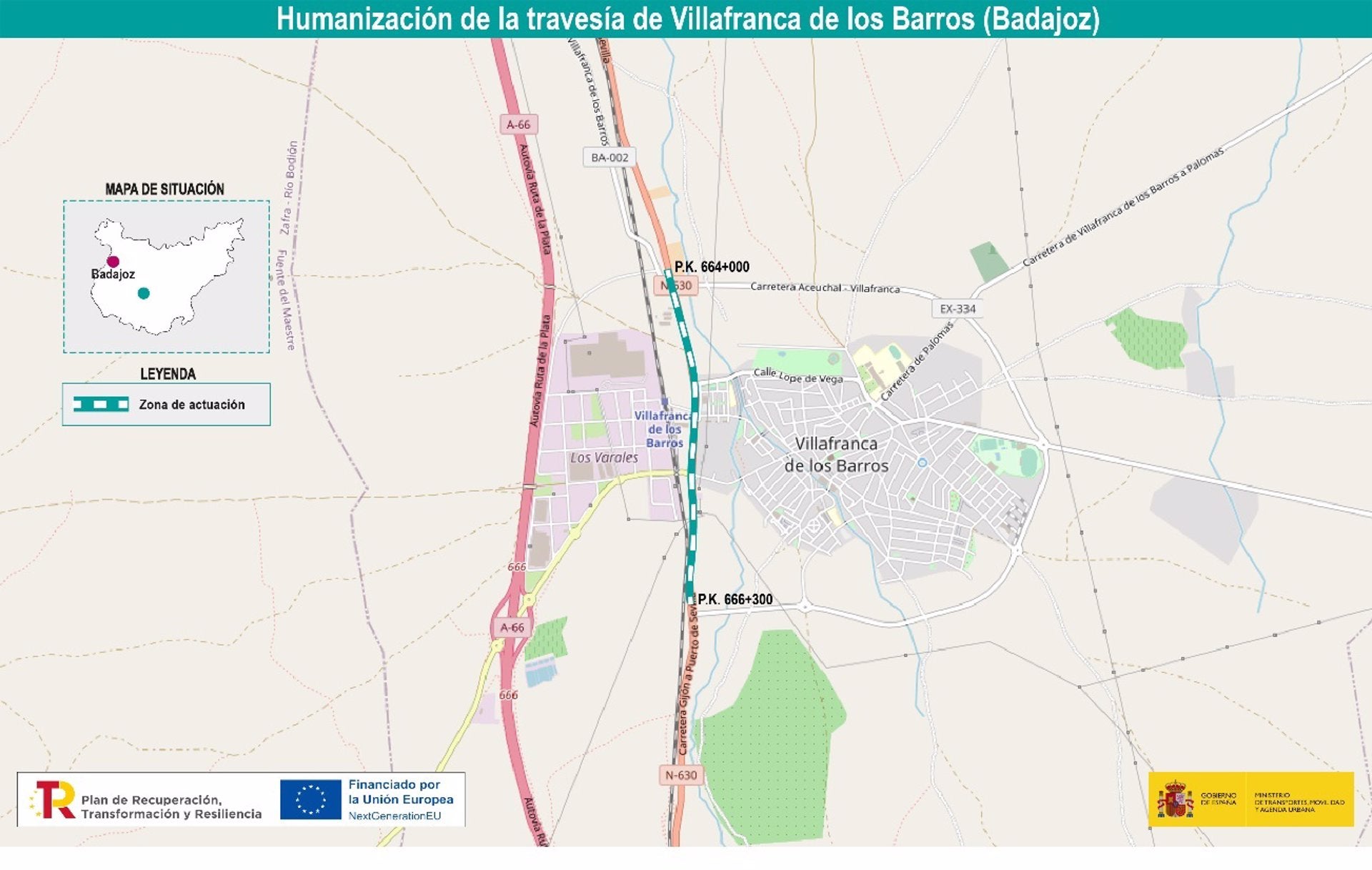 El Estado destina 1,7 millones para adecuar la travesía de la N-630 en Villafranca de los Barros El Estado destina 1,7 millones para adecuar la travesía de la N-630 en Villafranca de los Barros
