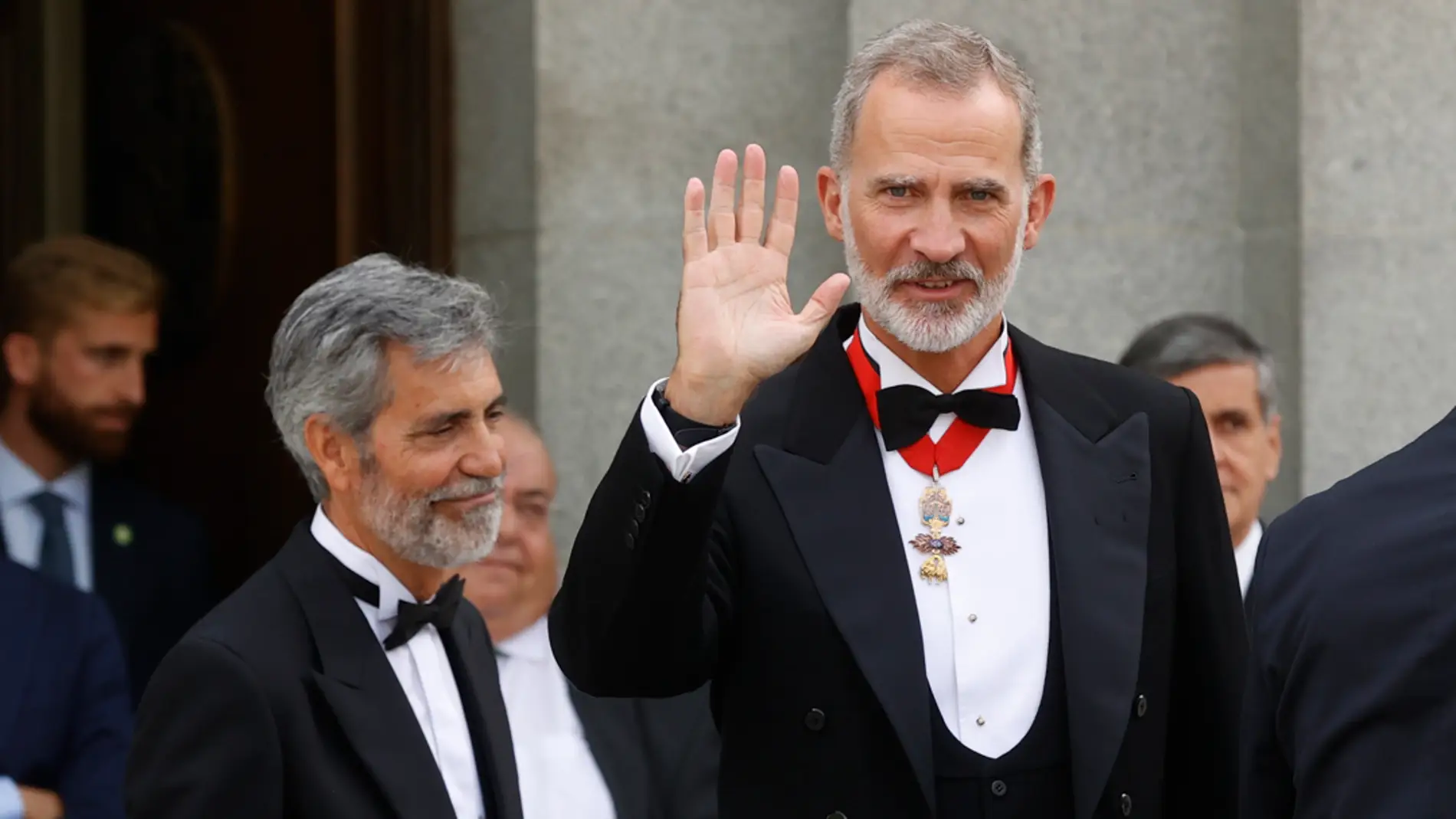 El pasado año el rey Felipe junto al presidente del Tribunal Supremo, Carlos Lesmes saluda tras el acto de apertura del Año Judicial 2022/2023 en el Tribunal Supremo, en Madrid.