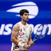 Carlos Alcaraz durante el partido de cuartos de final en Flushing Meadows, Nueva York, EE.UU Carlos Alcaraz durante el partido de cuartos de final en Flushing Meadows, Nueva York, EE.UU