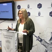 Aurora Galisteo durante la rueda de prensa Aurora Galisteo durante la rueda de prensa