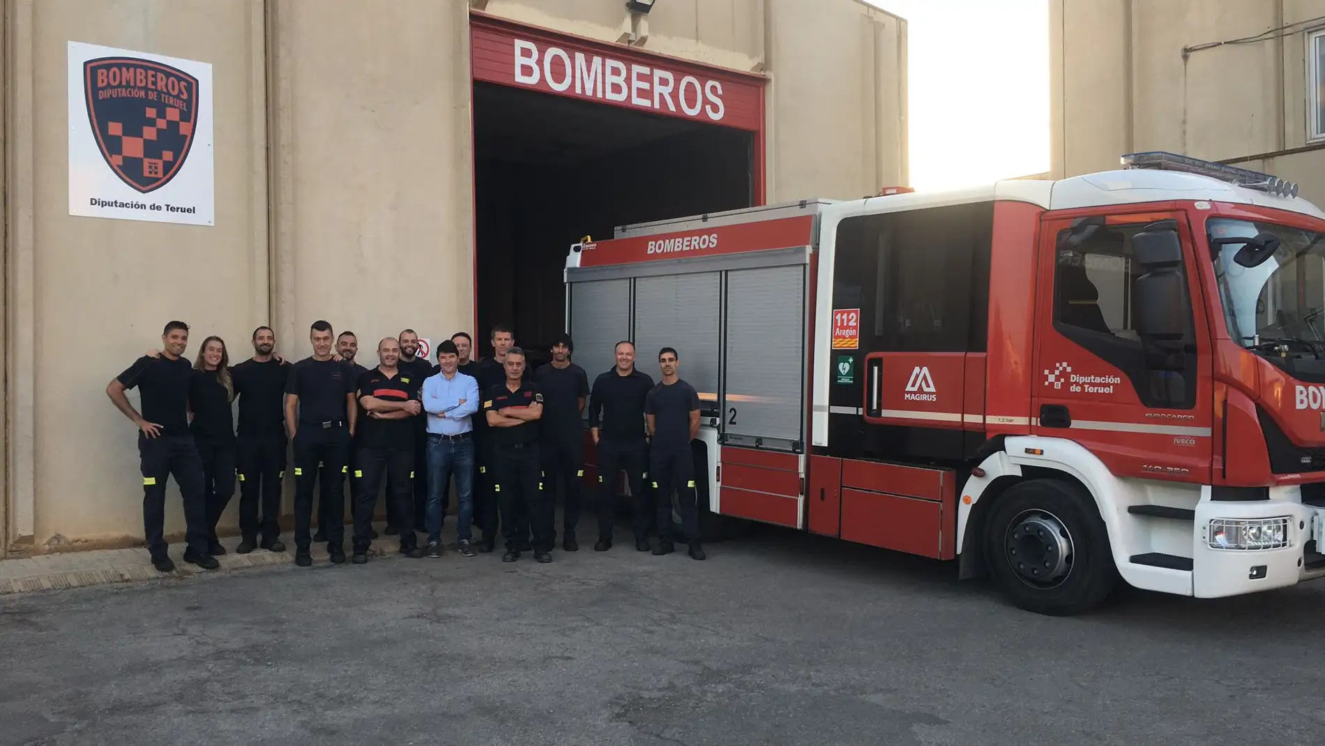 Algunos de los bomberos voluntarios de la Diputación de Teruel